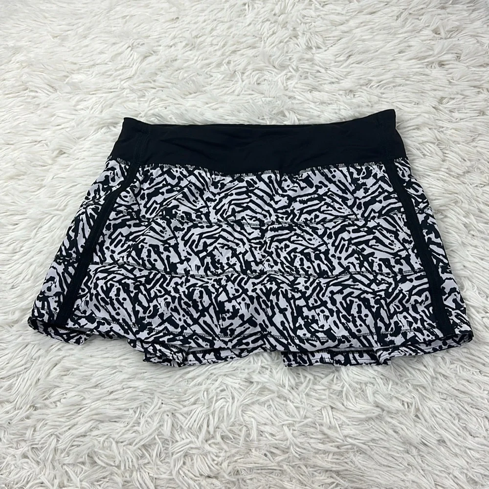 Lululemon Pace Rival Skirt *4-way Stretch (Regular) Brushed Animal White Black